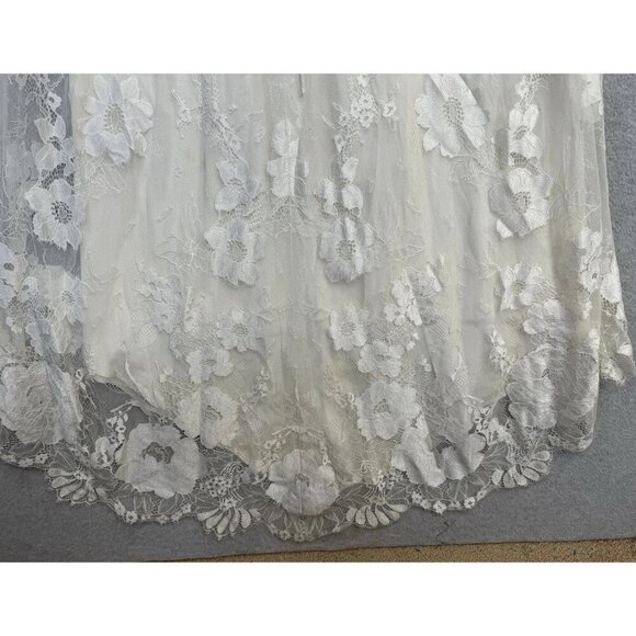 Galina Ivory Lace Wedding Dress KP3766 Bridal Gown Spaghetti Strap Boho Sz 4 - Picture 12 of 16